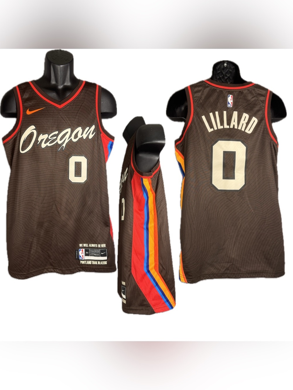 RARE Damian Lillard Portland Trail Blazers Nike 2020/21 Wood City Edition Jersey
